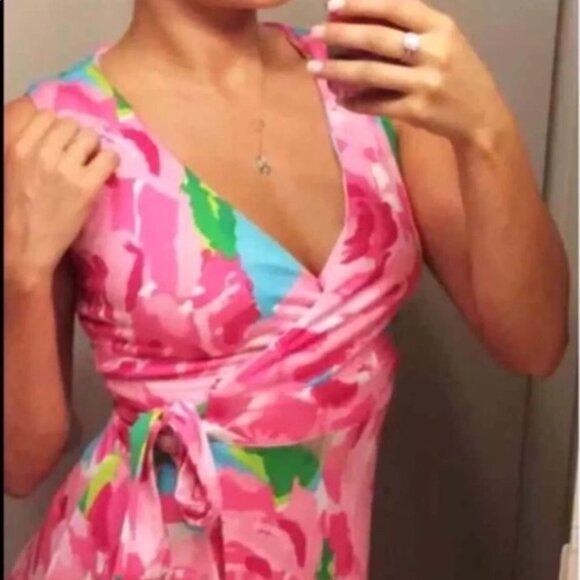 Lilly Pulitzer First Impressions Hayden Wrap Dress XS EUC - Picture 5 of 5